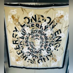 Burberry Check Lillies Large VIP Limited Edition Cashmere Scarf Shawl Archive